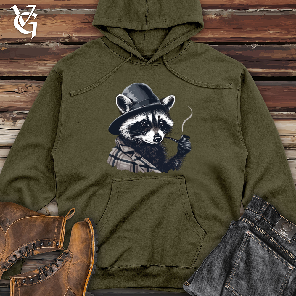 Viking Goods Raccoon Pipe Midweight Hooded Sweatshirt Army / L