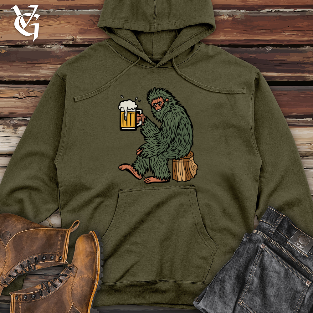Viking Goods Sasquatch Beer Midweight Hooded Sweatshirt Army / L
