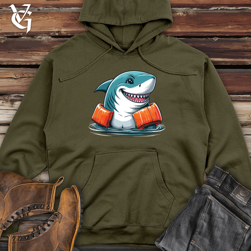 Viking Goods Shark Floaties Midweight Hooded Sweatshirt Army / L