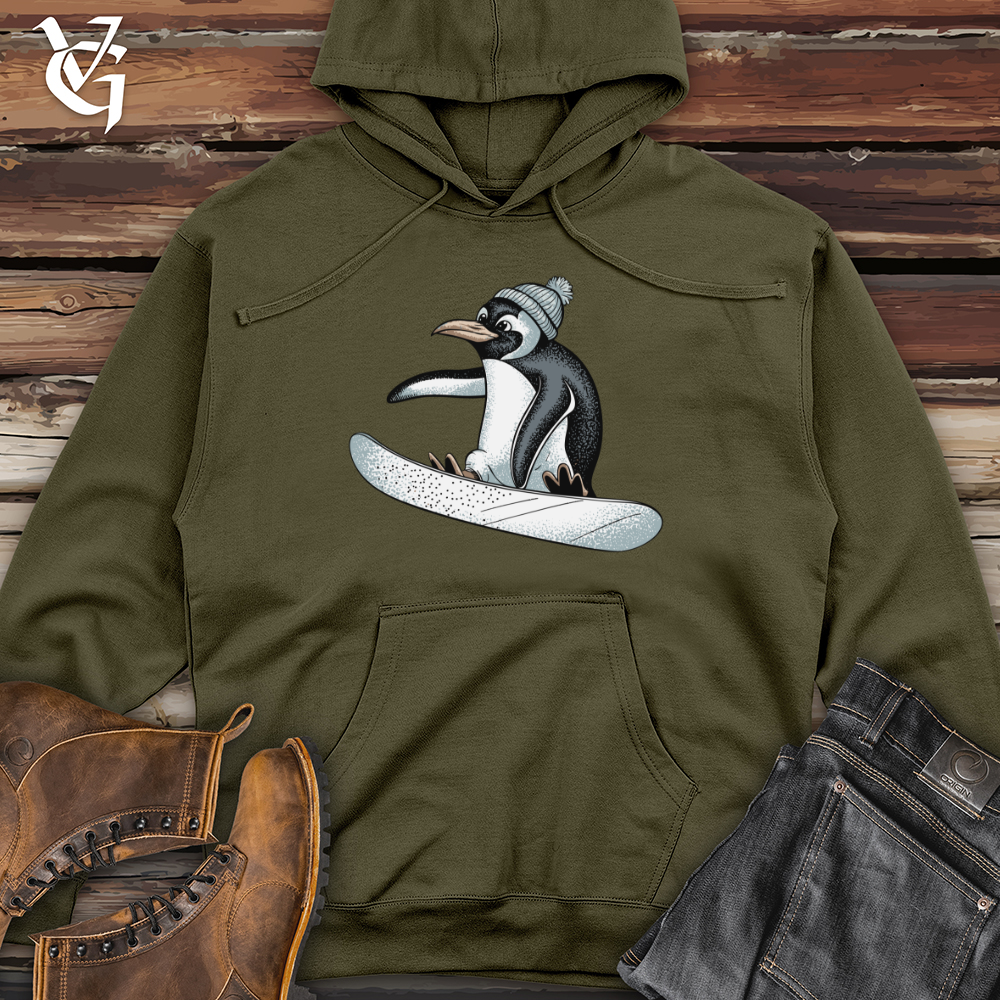 Viking Goods Snowboarding Penguin Midweight Hooded Sweatshirt Army / L