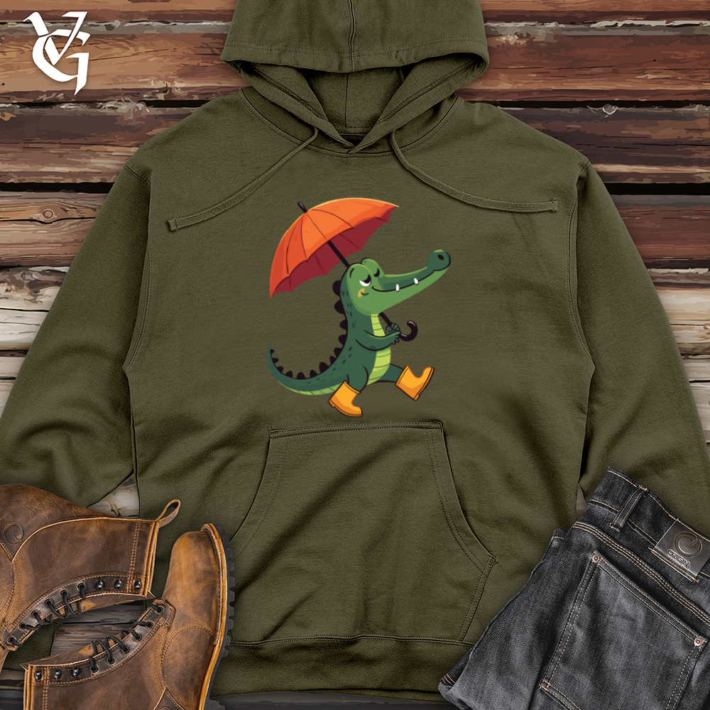Viking Goods Umbrella Gator Midweight Hooded Sweatshirt Army / L