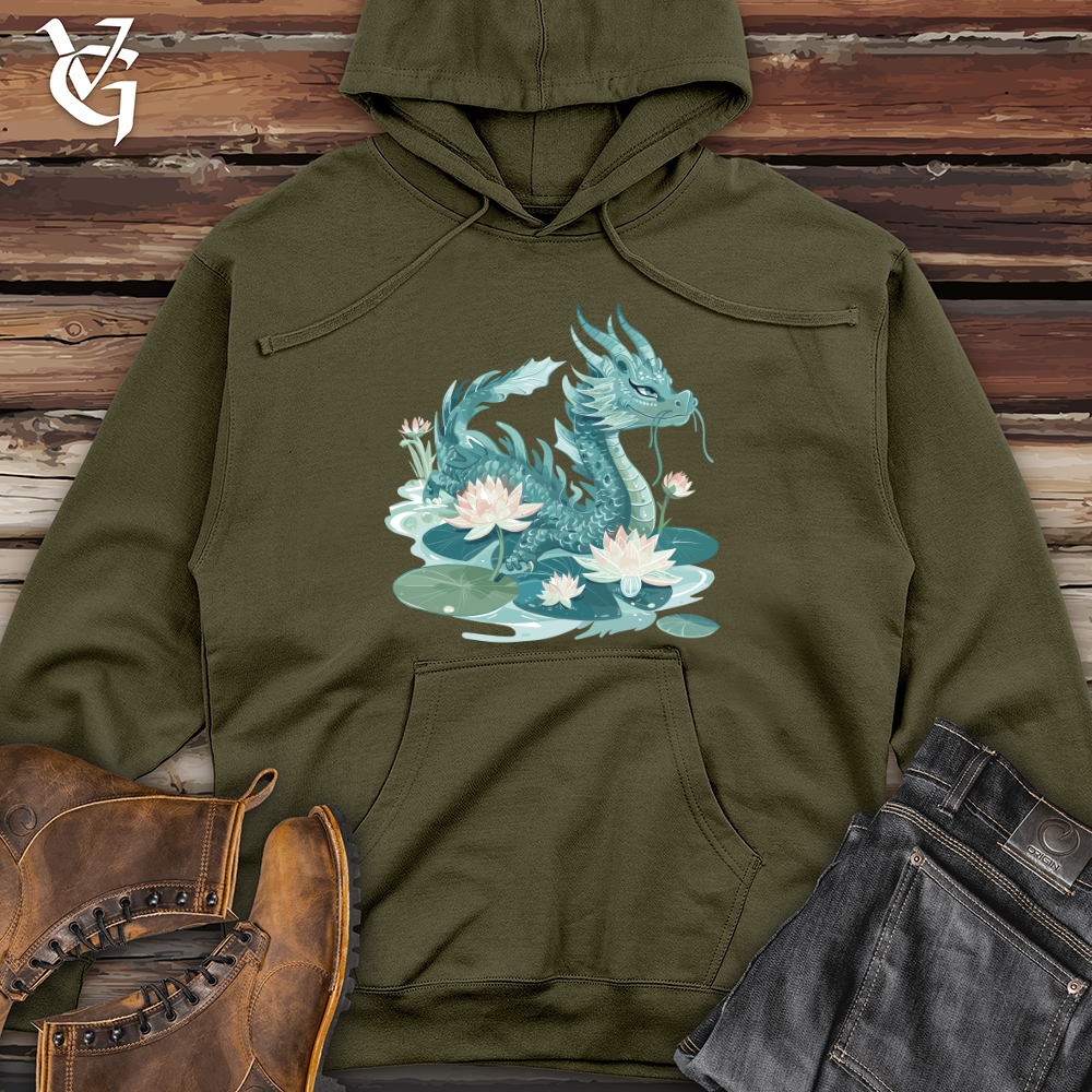 Viking Goods Water Dragon Serenity Midweight Hooded Sweatshirt Army / L
