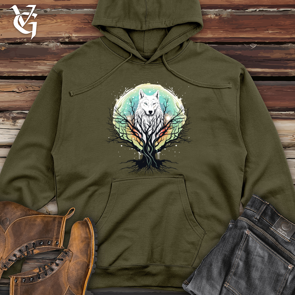 Viking Goods Wolf Spirit Harmony Midweight Hooded Sweatshirt Army / L