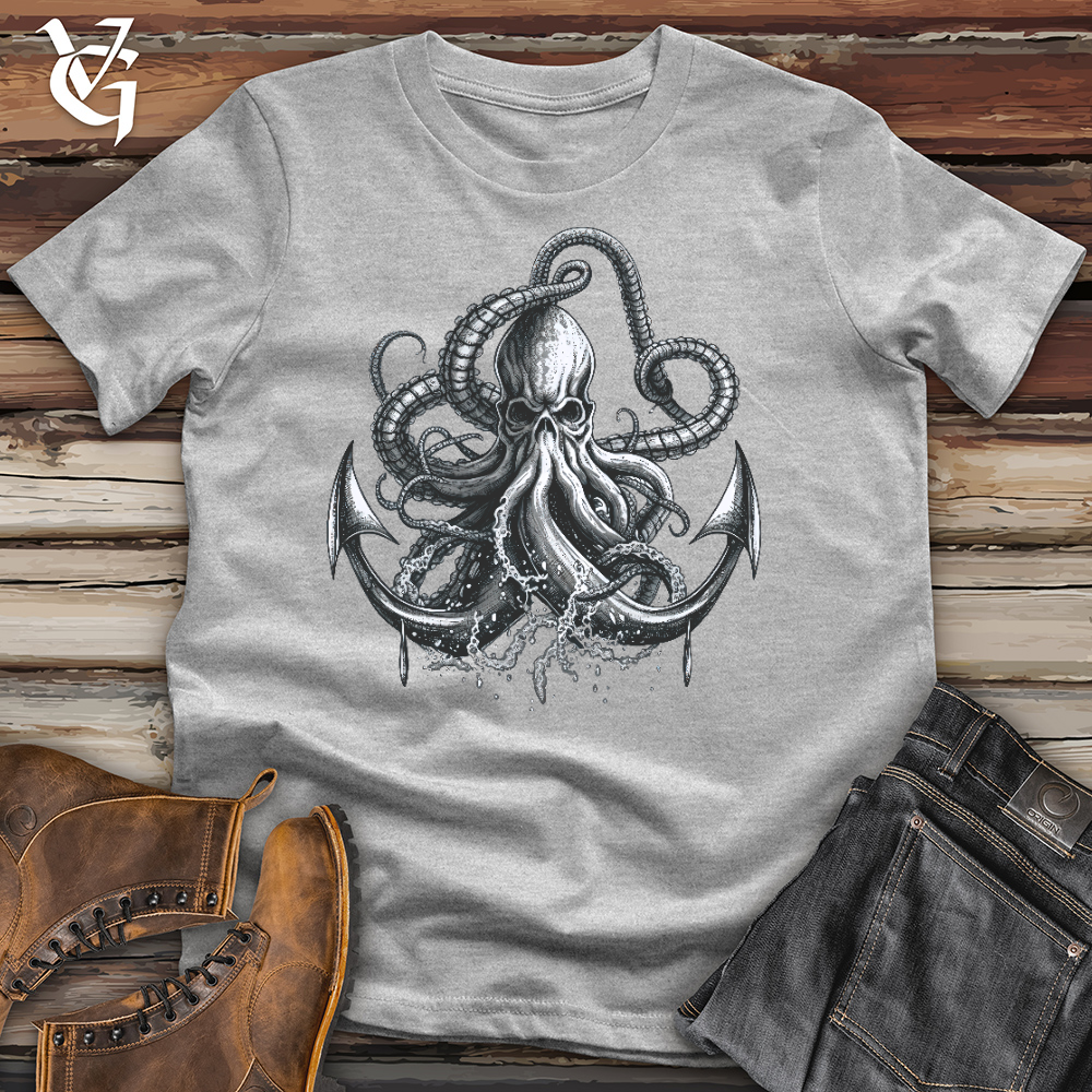 Viking Goods Anchored Octopus Cotton Tee Steel Blue / L