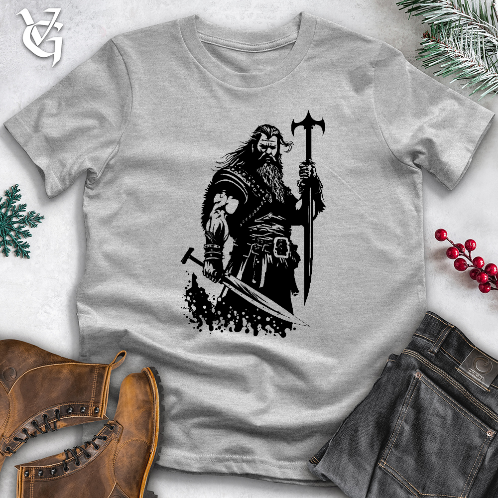 Viking Goods Big Red Warrior Cotton Tee Ash / L