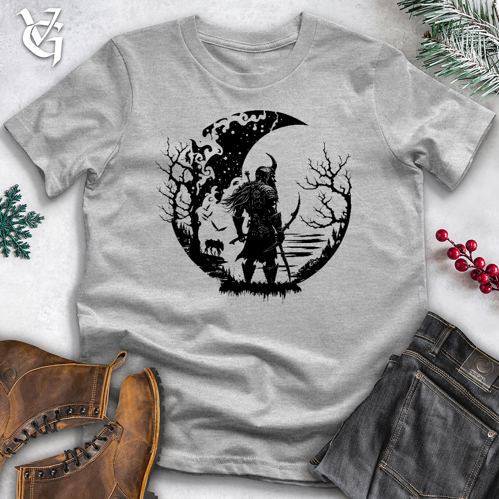 Viking Goods Celtic Moon Viking Warrior Cotton Tee Ash / L