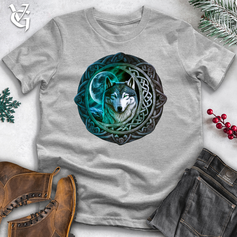 Viking Goods Celtic Moon Wolf Cotton Tee Ash / L