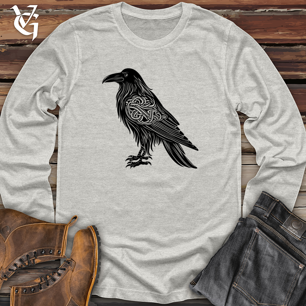 Viking Goods Celtic Raven Silhouette Long Sleeve Ash / L