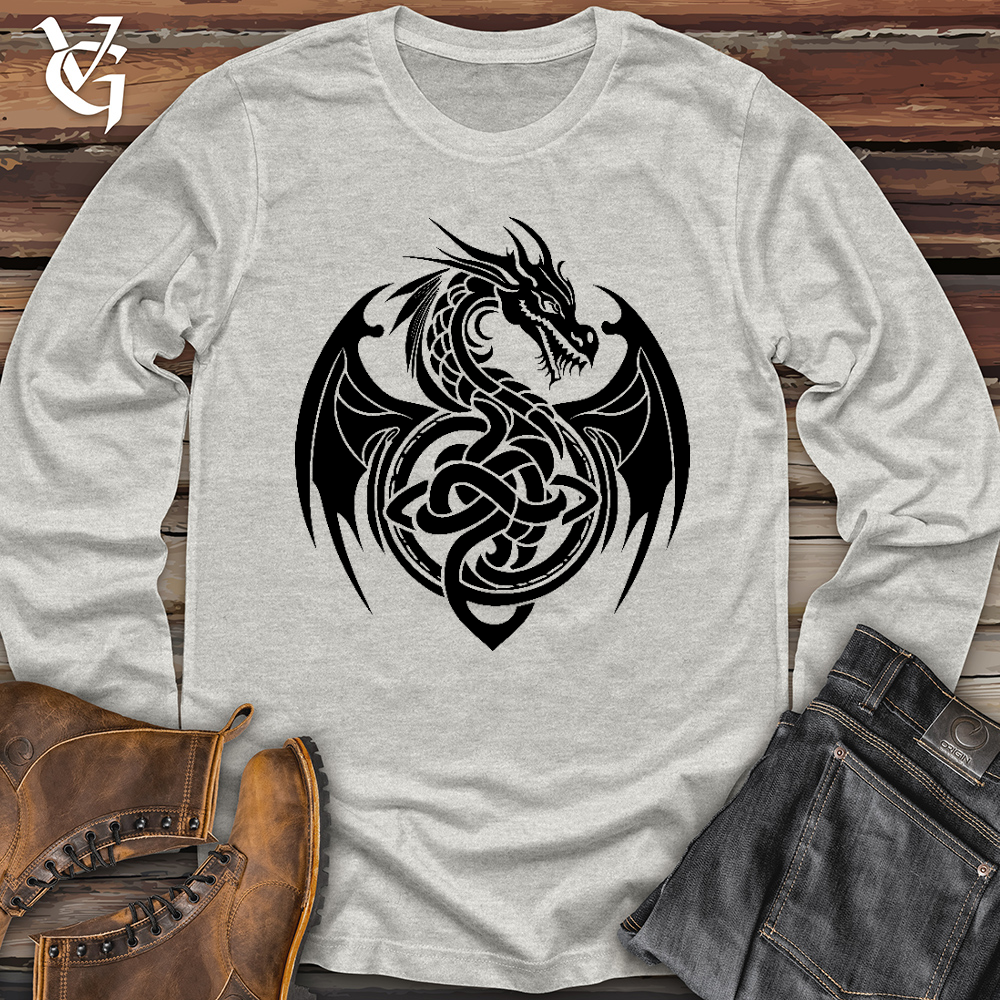 Viking Goods Celtic Rust Dragon Long Sleeve Ash / L