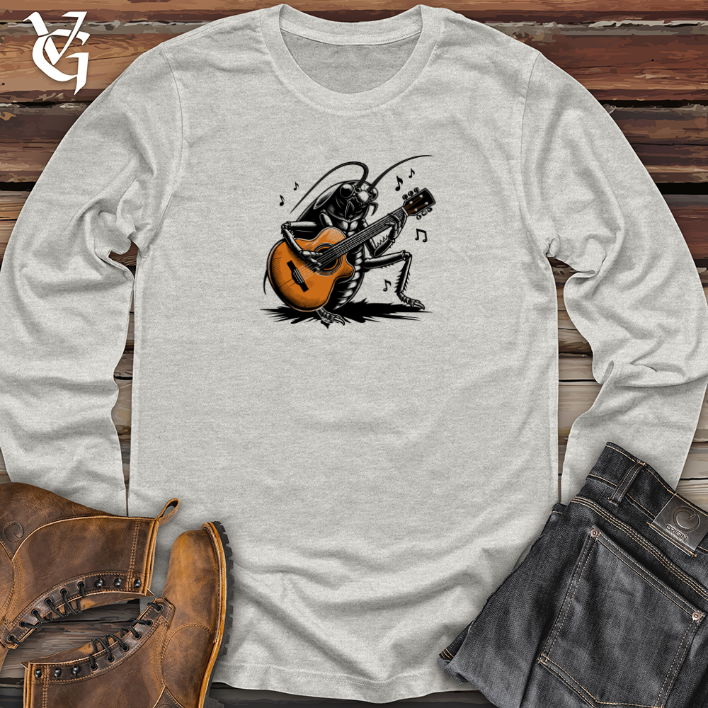 Viking Goods Cockroach Holding a Guitar Long Sleeve Natural / L