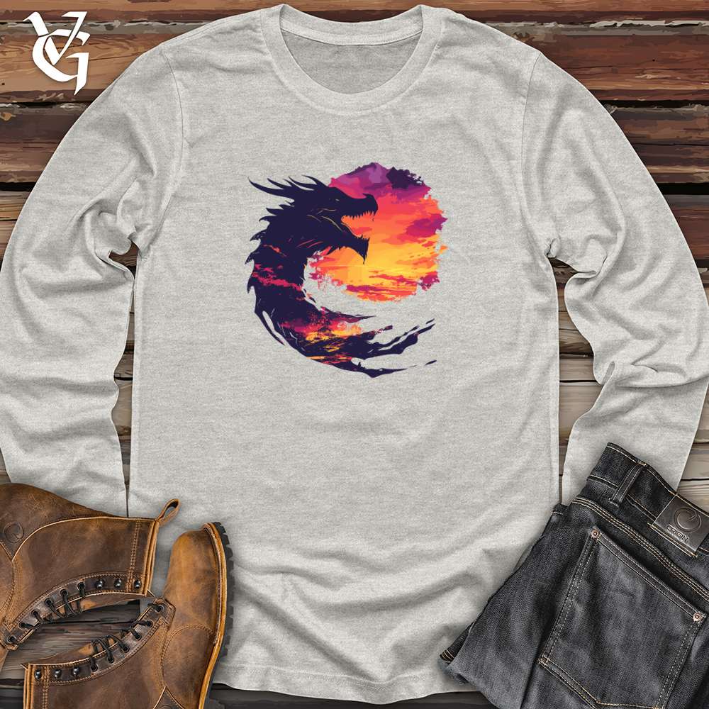 Viking Goods Dragon Sunset Roar Long Sleeve Ash / L