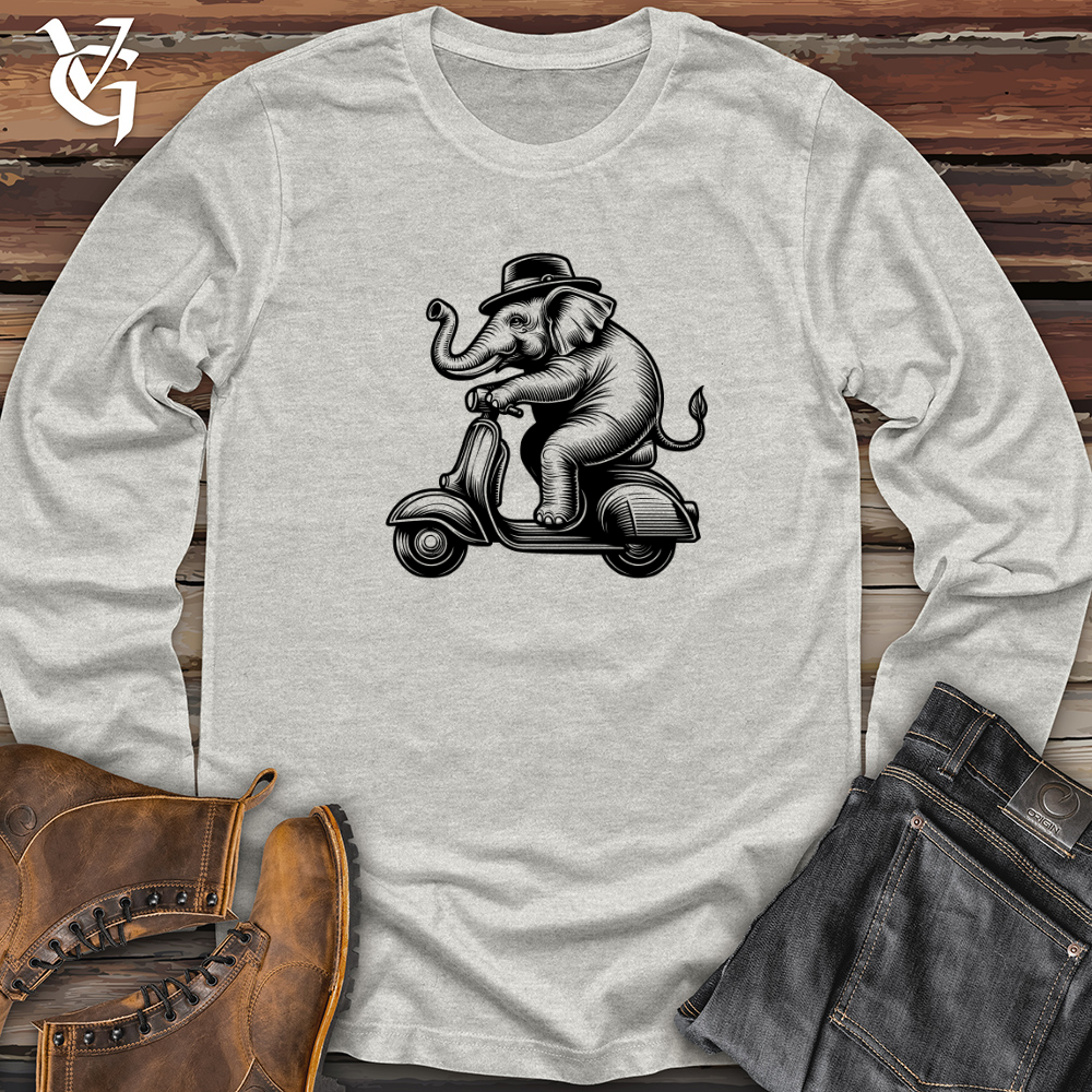 Viking Goods Elephant Riding a Scooter Long Sleeve Storm / L