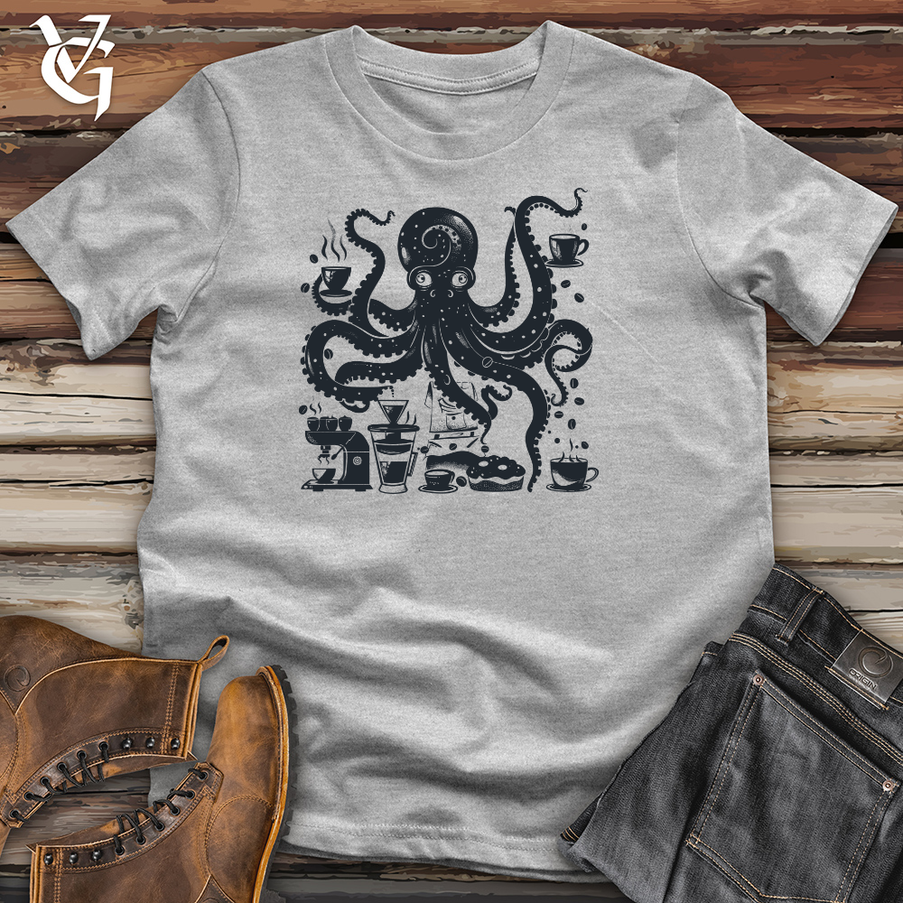 Viking Goods Octopus Barista Brew Cotton Tee Ash / L