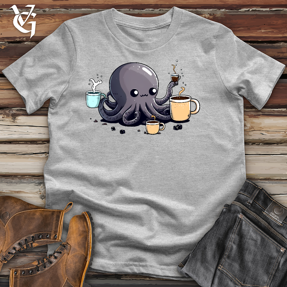 Viking Goods Octopus Coffee Addict Cotton Tee Ash / L