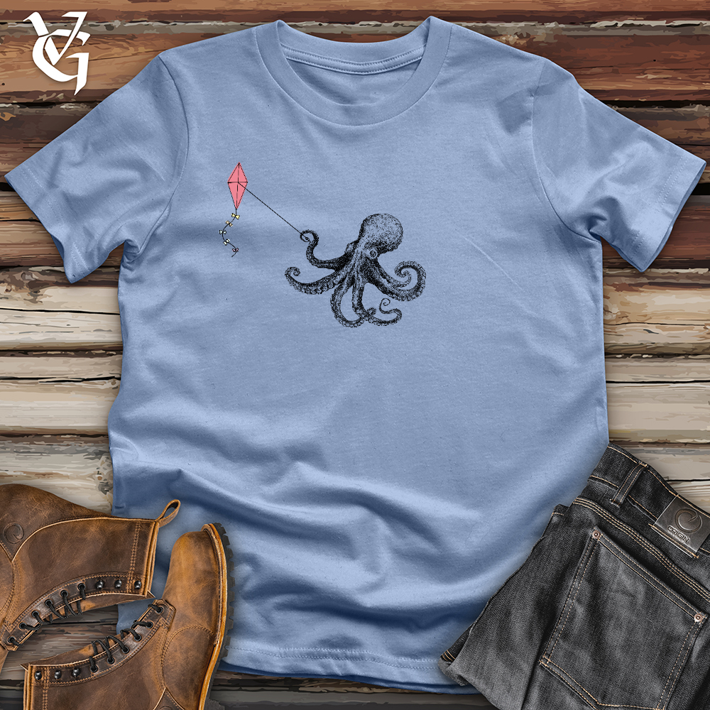 Viking Goods Octopus Flying Kyte Cotton Tee Baby Blue / L