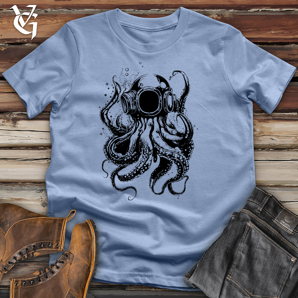 Viking Goods Scuba Octopus Cotton Tee Baby Blue / L