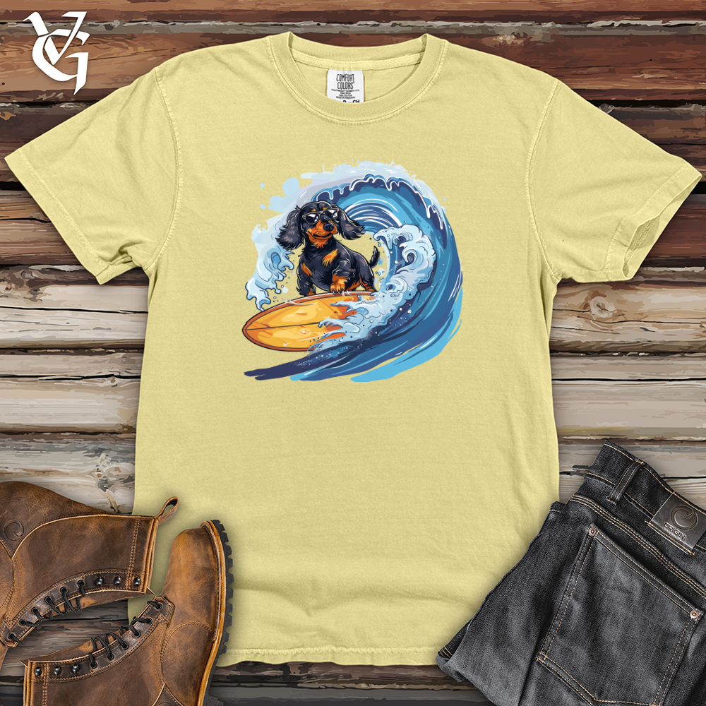Viking Goods Dachshund Surfer Splash Heavy Cotton Comfort Colors Tee Banana / L