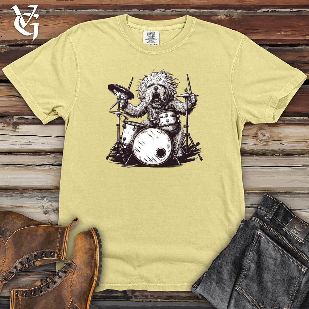 Viking Goods Dog Rockstar Drummer Heavy Cotton Comfort Colors Tee Banana / L
