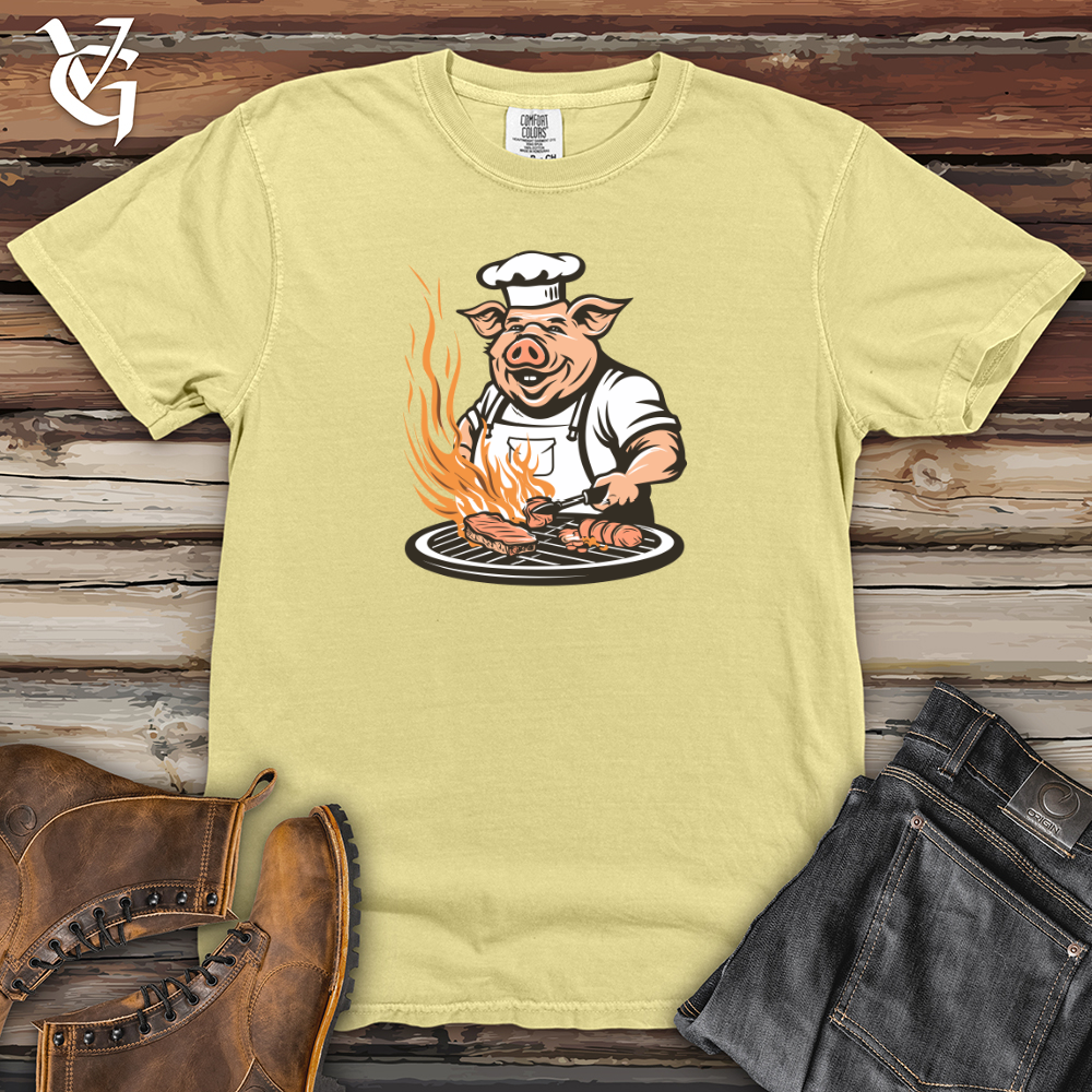 Viking Goods Grillmaster Swine Sizzle Heavy Cotton Comfort Colors Tee Banana / L