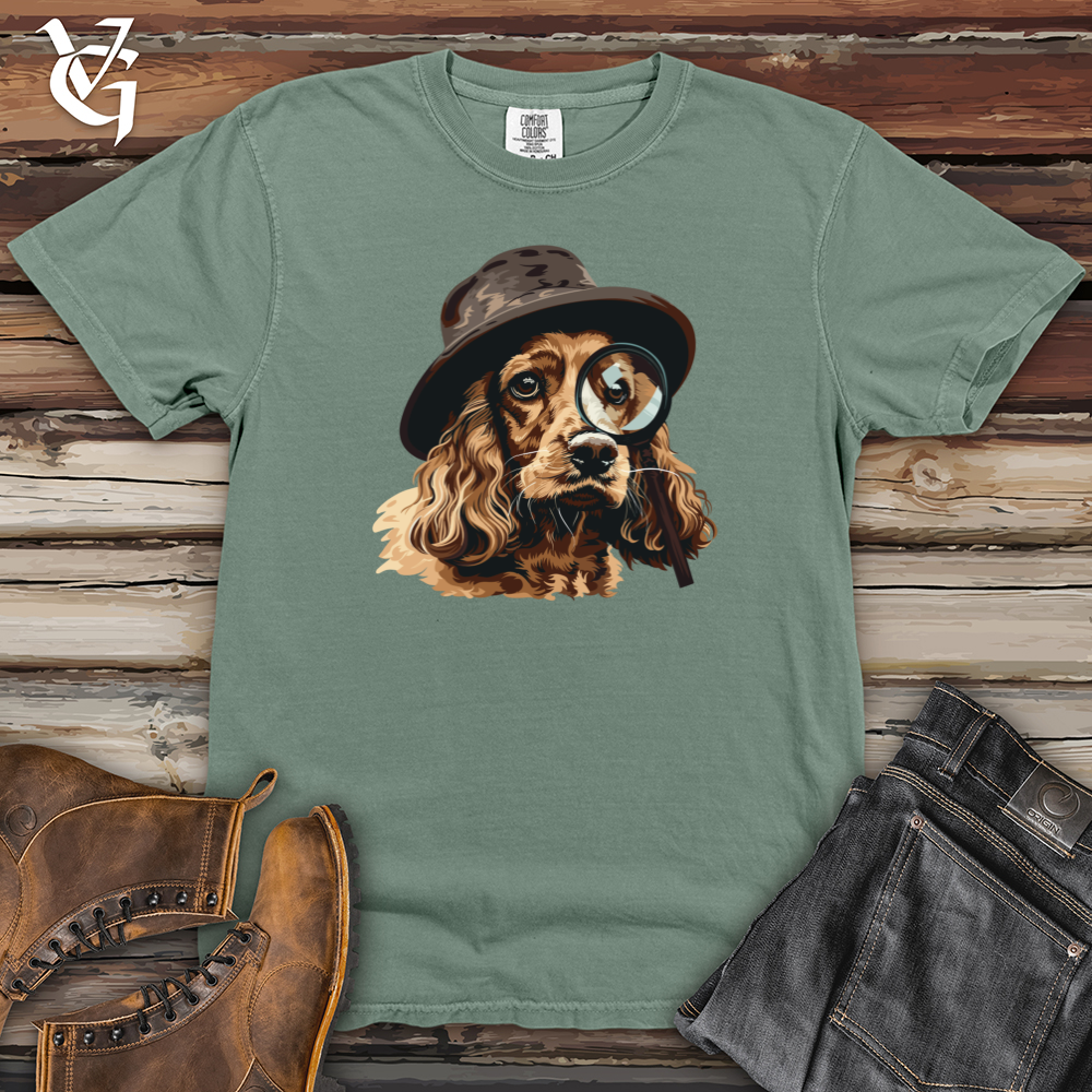 Viking Goods Detective Spaniel Sleuth Heavy Cotton Comfort Colors Tee Bay / L