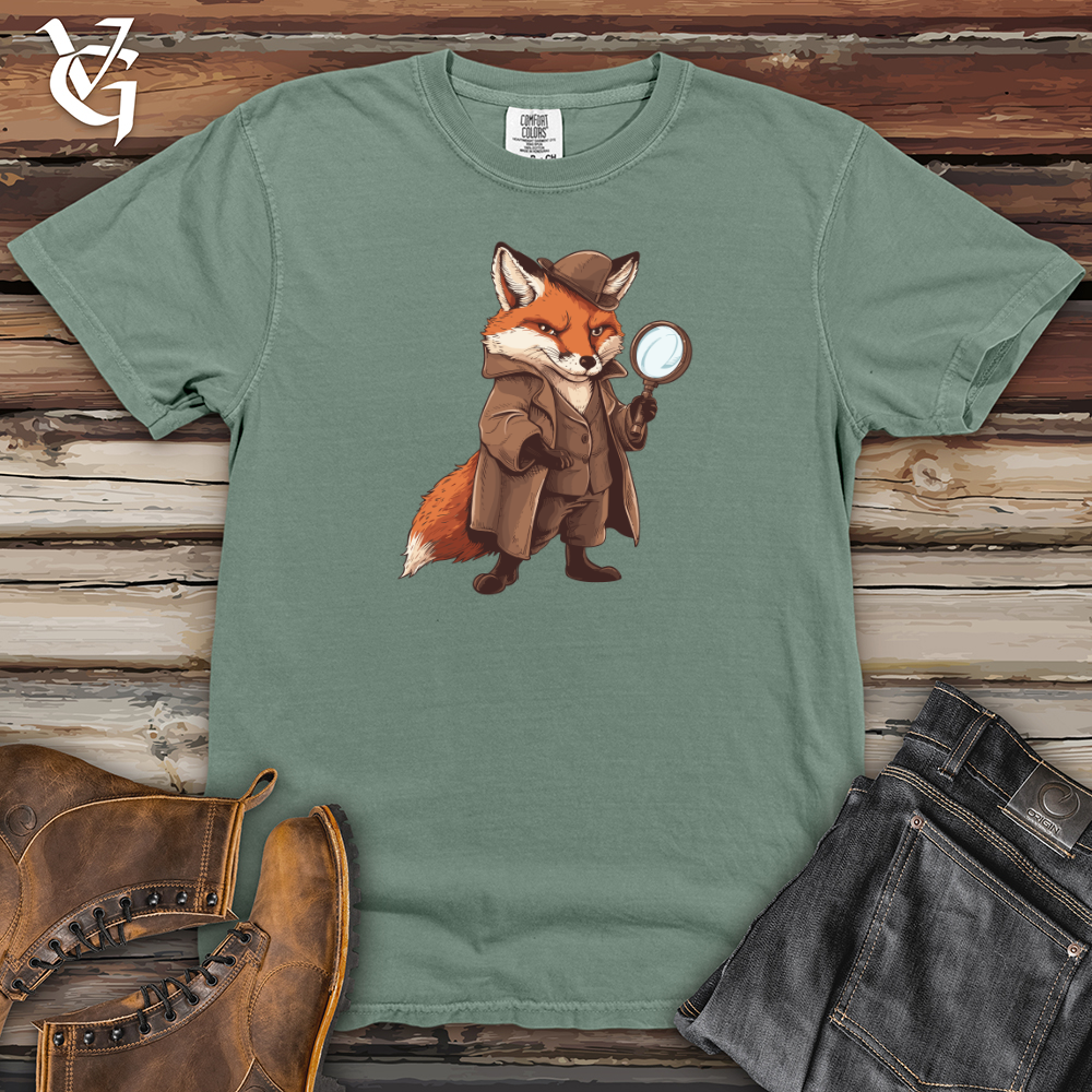 Viking Goods Fox Detective Mystery Heavy Cotton Comfort Colors Tee Bay / L