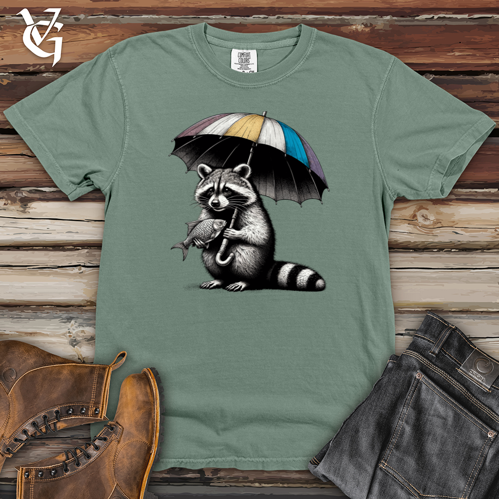 Viking Goods Raccoon is Holding The Umbrella Heavy Cotton Comfort Colors Tee Bay / L