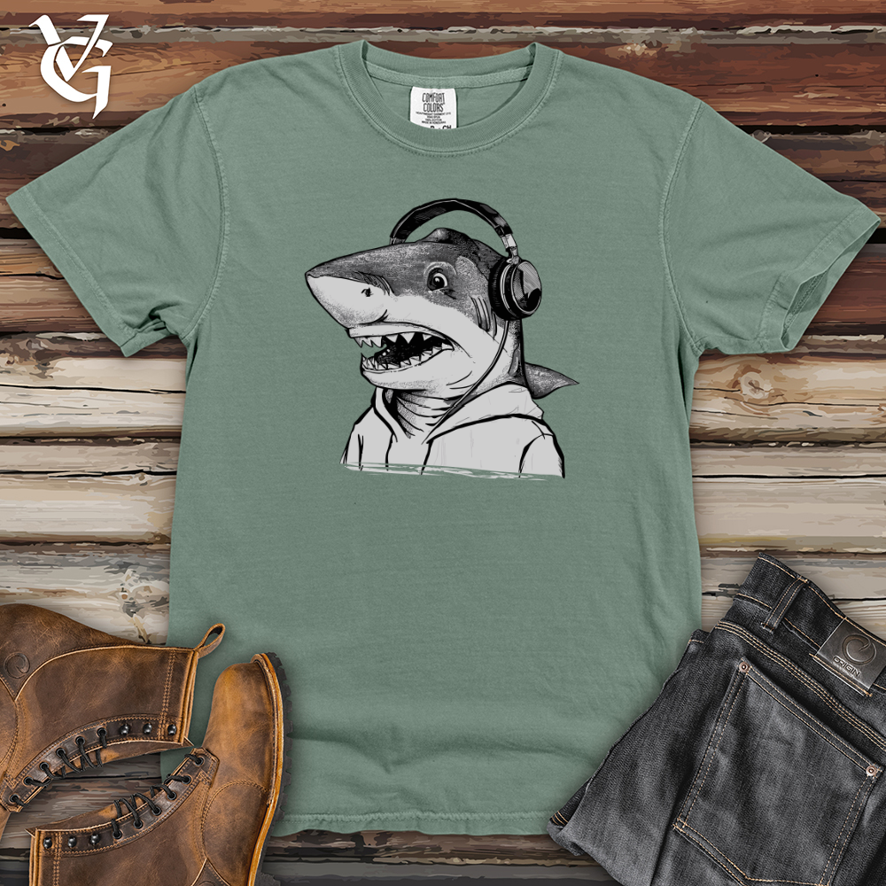 Viking Goods Shark Headphone Beats Heavy Cotton Comfort Colors Tee Bay / L
