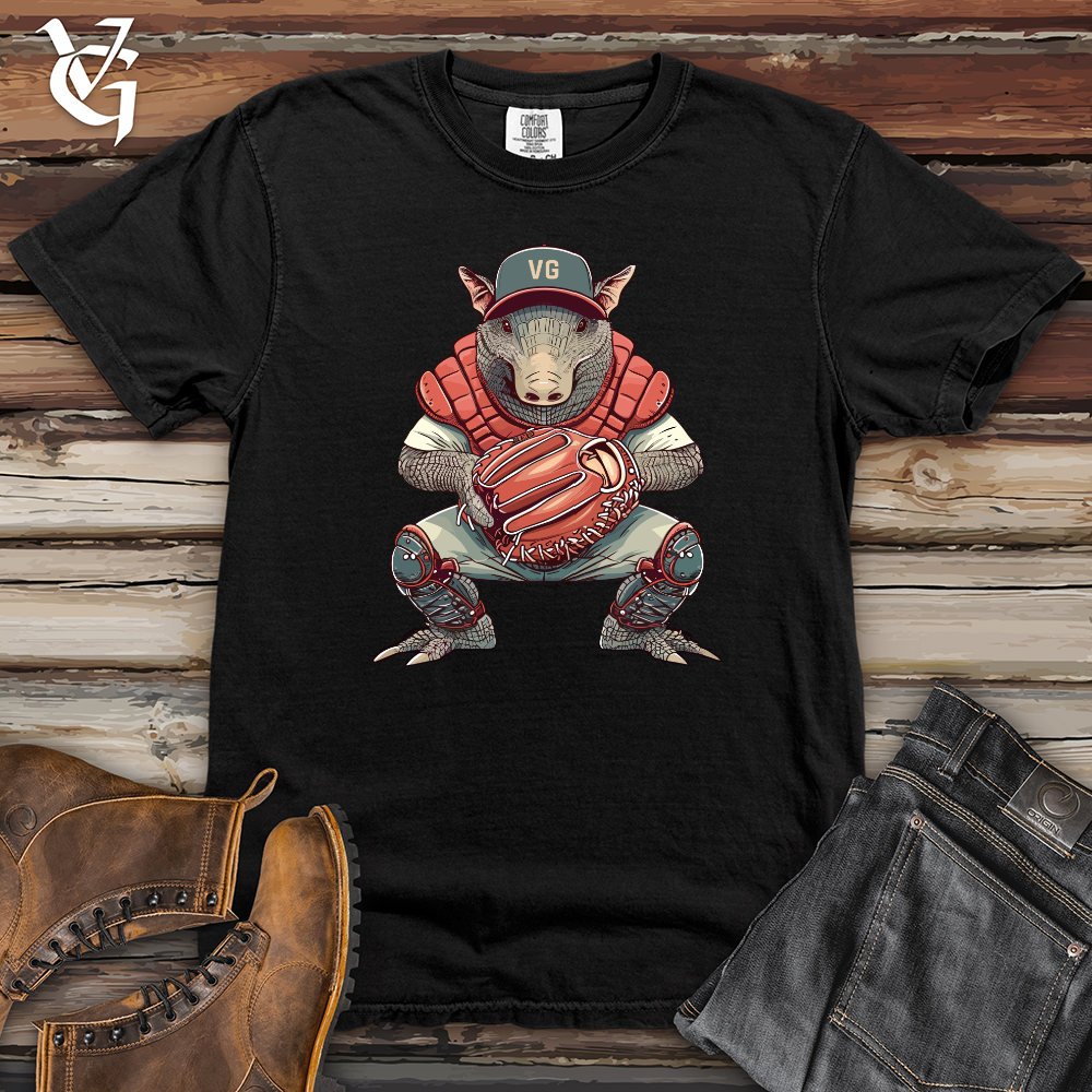 Viking Goods Armadillo Catcher's Stance Heavy Cotton Comfort Colors Tee Black / L