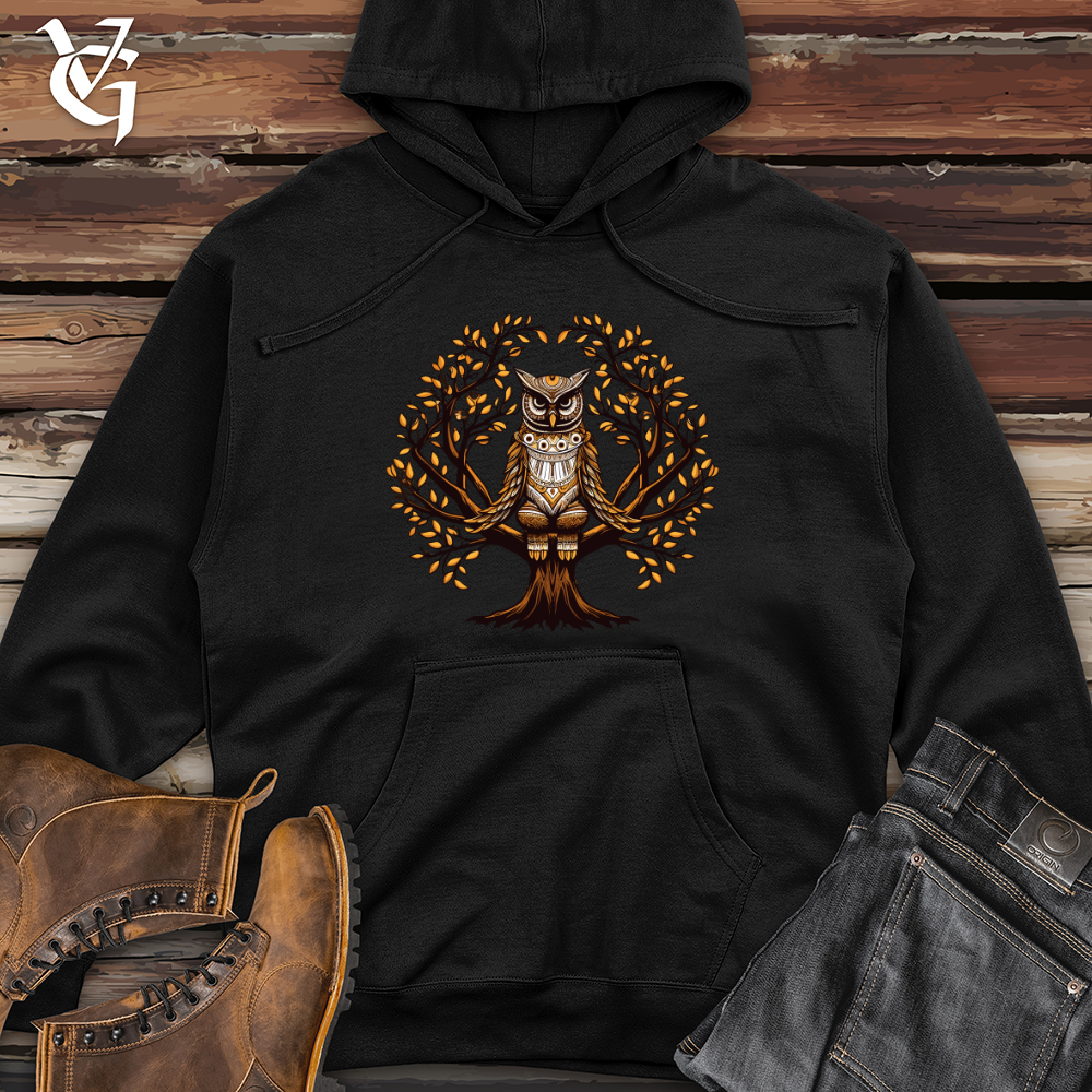 Viking Goods Autumn Owl Majesty Midweight Hooded Sweatshirt Army / L