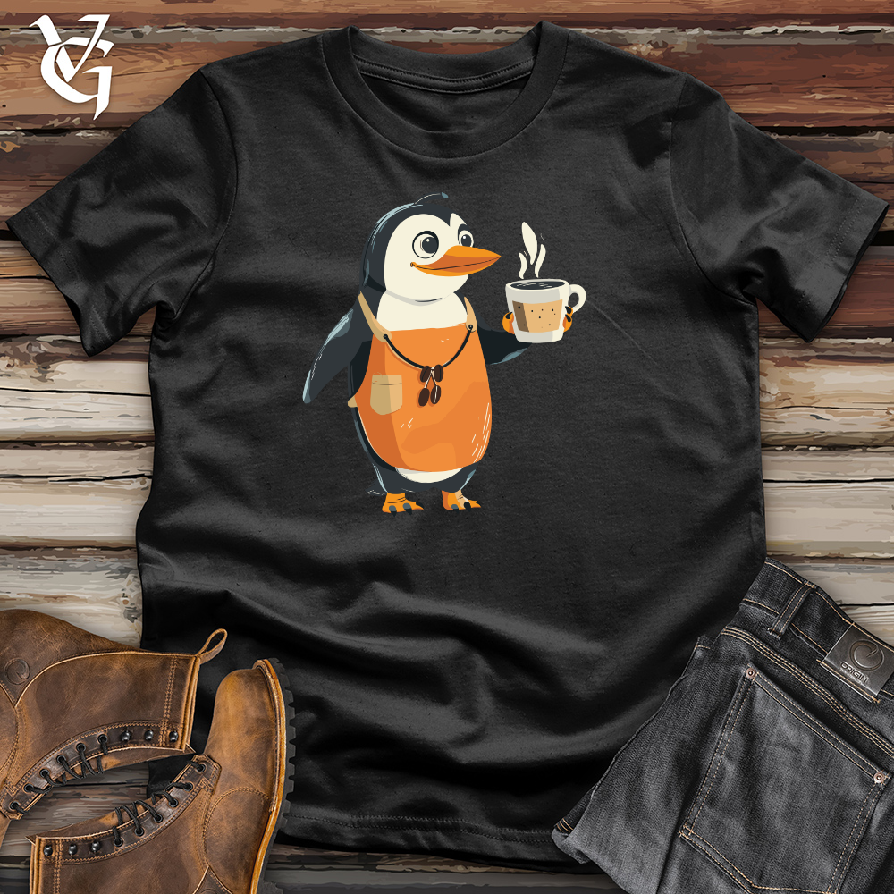 Viking Goods Barista Penguin Brew Cotton Tee Black / L