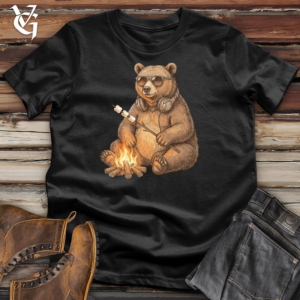Viking Goods Bear Campfire Marshmallows Tee Black / L