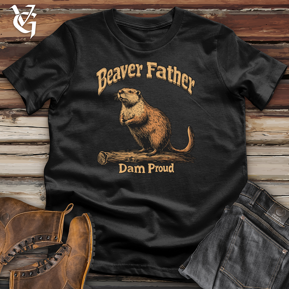 Viking Goods Beaver Father Dam Proud Softstyle Tee Black / L