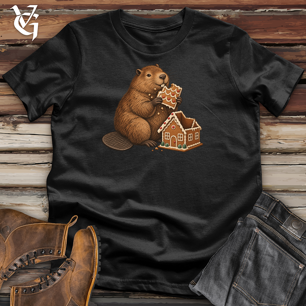 Viking Goods Beaver Gingerbread House Tee Black / L