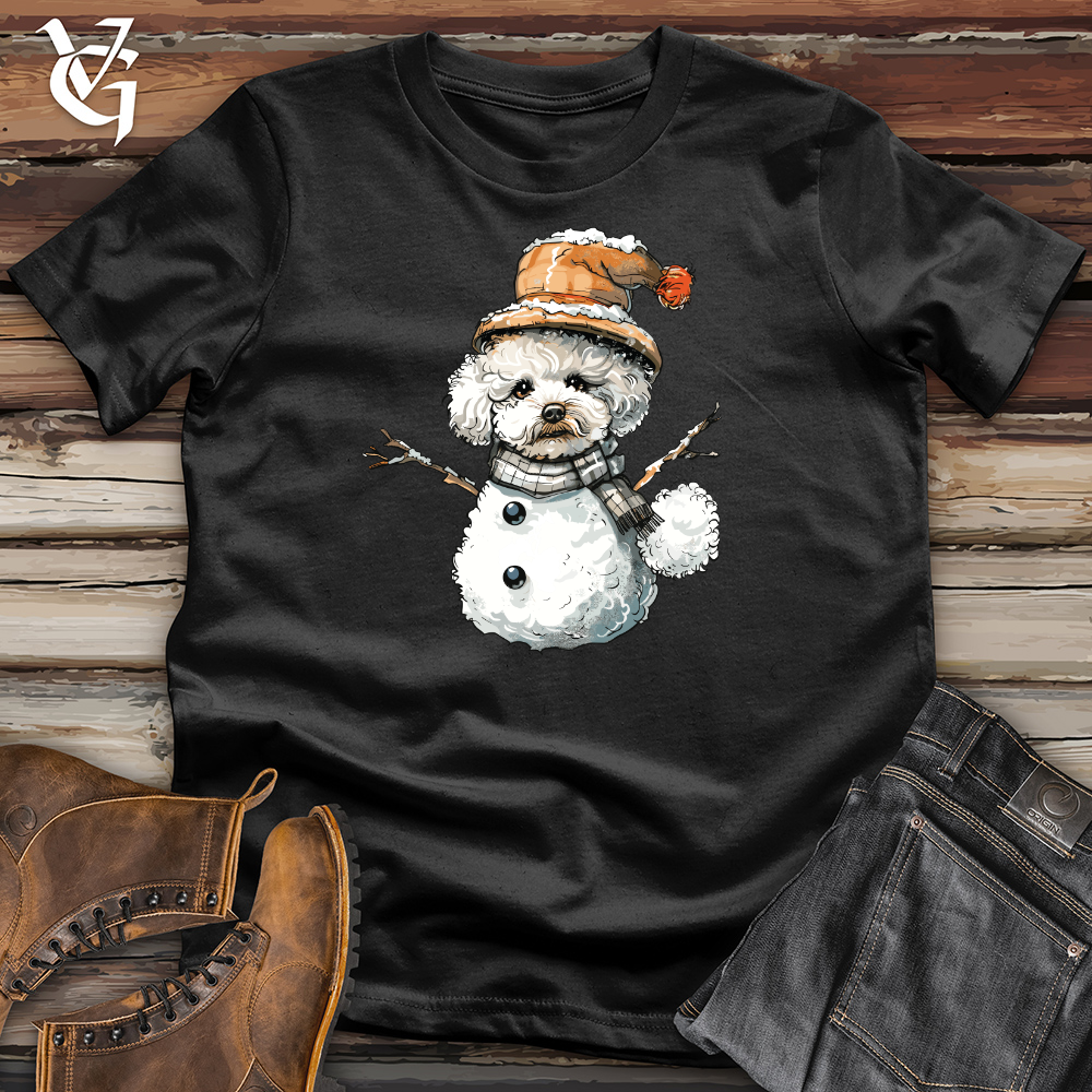 Viking Goods Bichon Snowman Frolic Cotton Tee Black / L