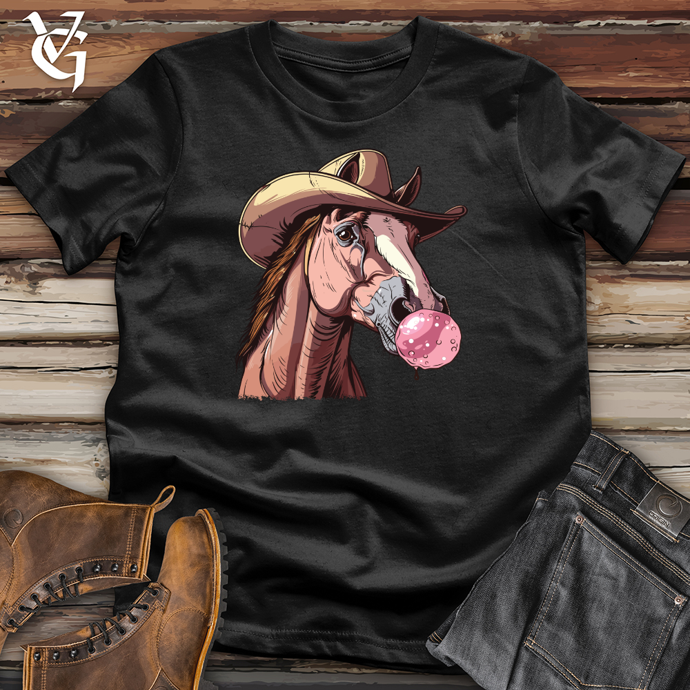 Viking Goods Bubblegum Cowboy Horse Softstyle Tee Black / L