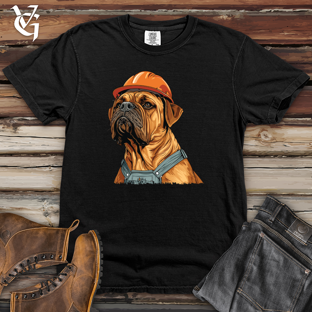 Viking Goods Bull Dog Construction Worker Heavy Cotton Comfort Colors Tee Navy / L