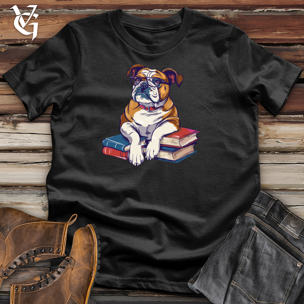 Viking Goods Bulldog Librarian Wisdom Cotton Tee Black / L