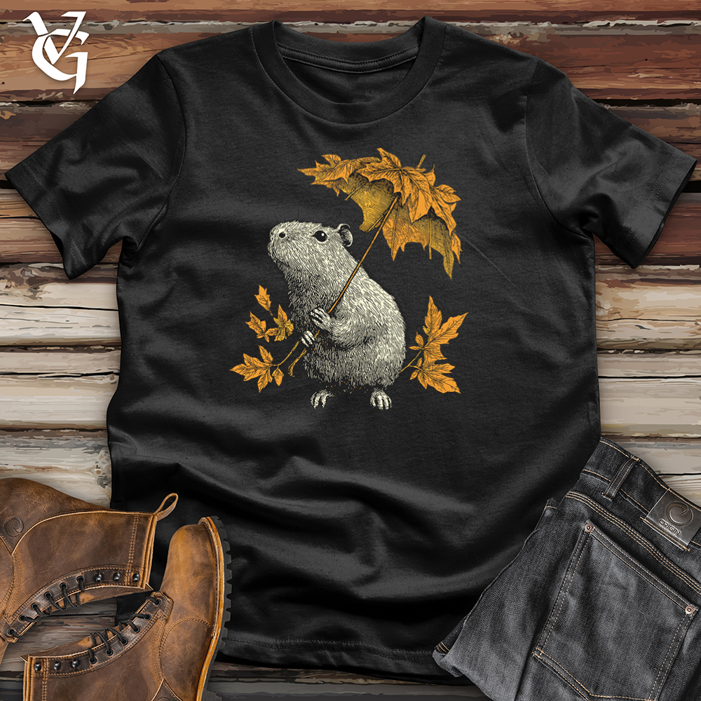 Viking Goods Capybara Leaf Umbrella Softstyle Tee Black / L