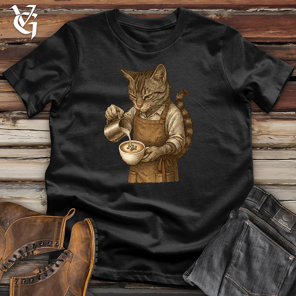 Viking Goods Cat Barista Tee Black / L
