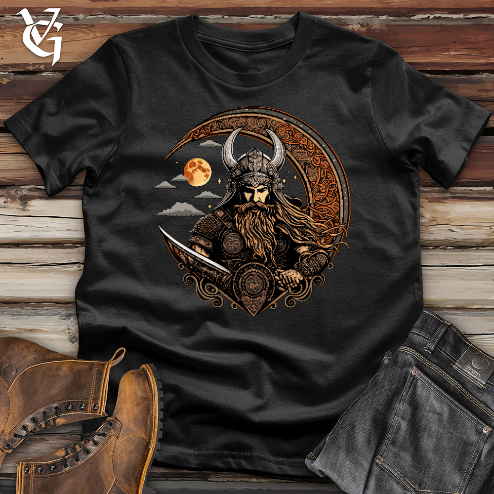 Viking Goods Celtic Moon Viking Warrior Softstyle Tee Black / L