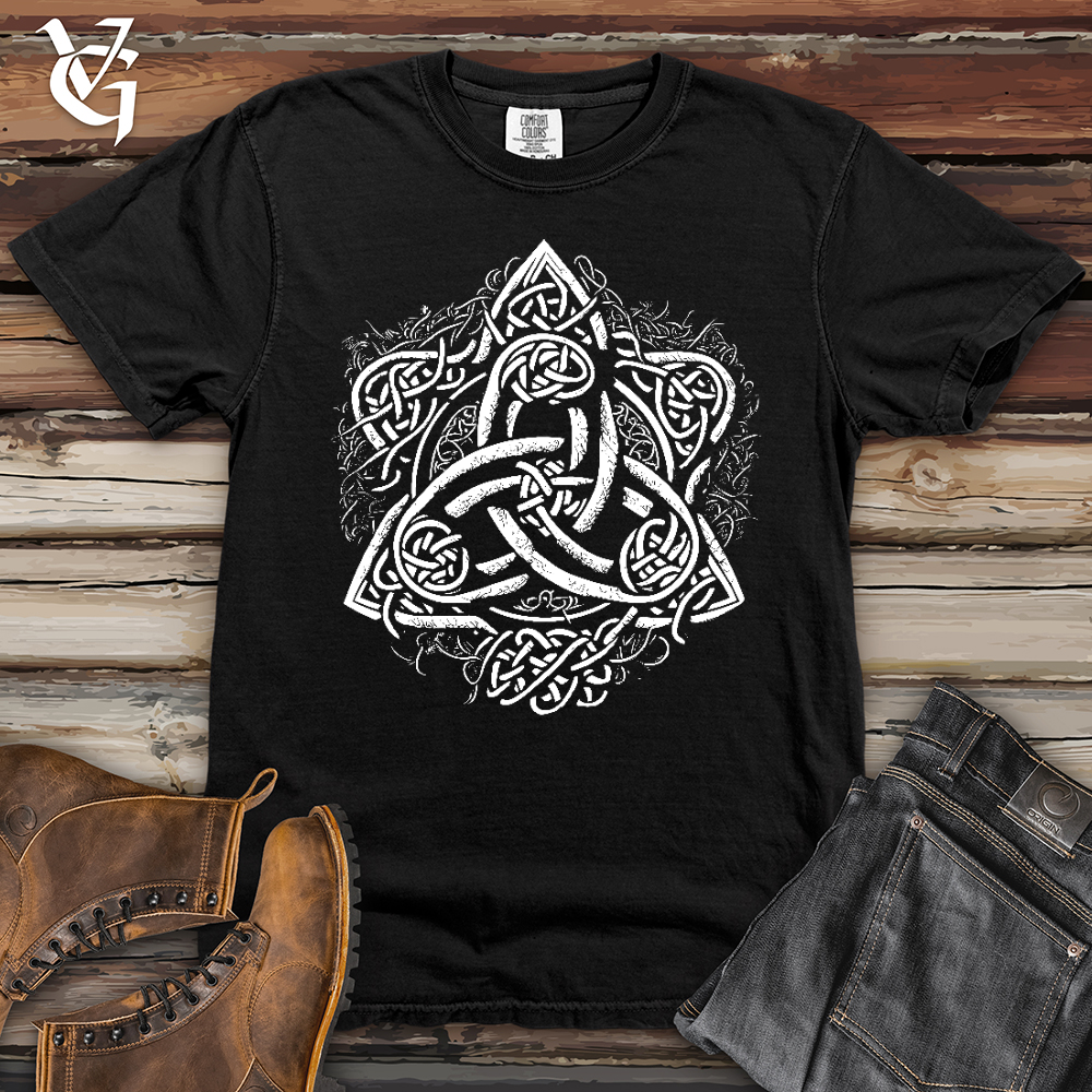 Viking Goods Celtic Trinity Emblem Heavy Cotton Comfort Colors Tee Black / L