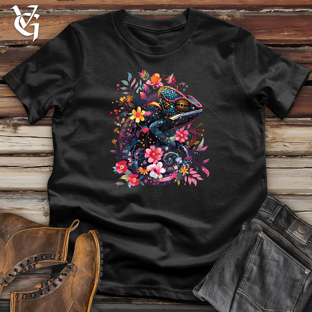 Viking Goods Chameleon Floral Fusion Softstyle Tee Black / L