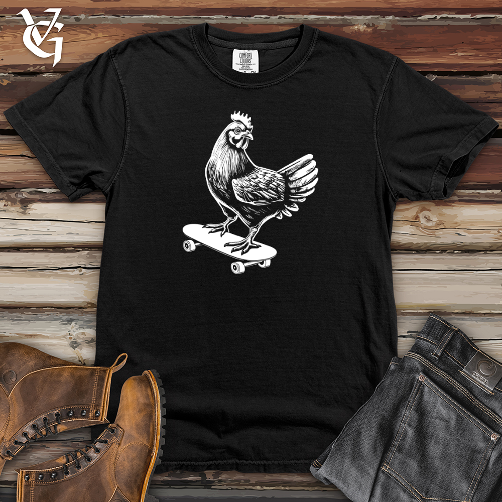 Viking Goods Chicken on a Skateboard Heavy Cotton Comfort Colors Tee Black / L