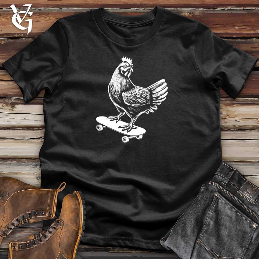 Viking Goods Chicken on a Skateboard Softstyle Tee Navy / L