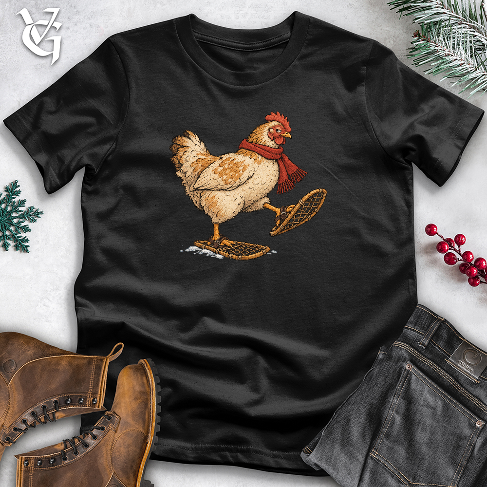 Viking Goods Chicken Snow Shoes Softstyle Tee Black / L