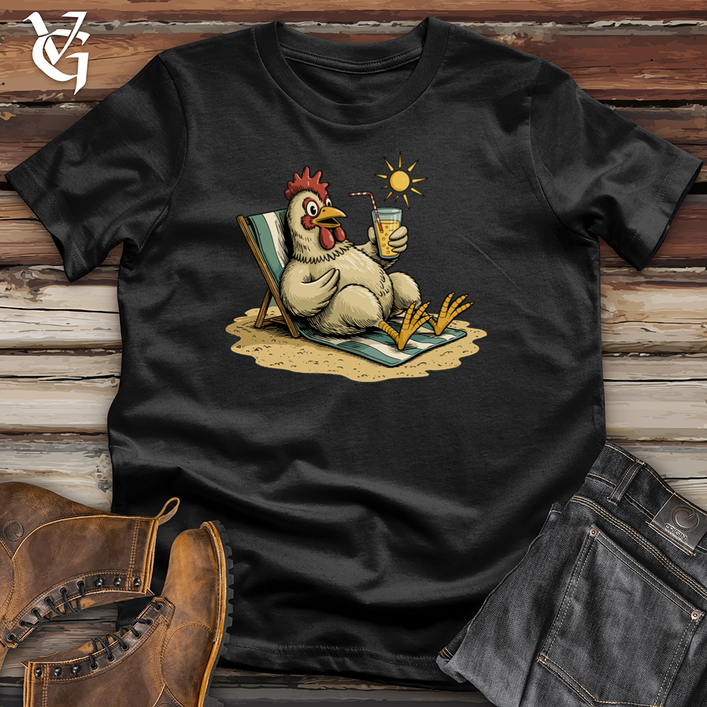 Viking Goods Chicken With Glasses of Cocktail Tee Black / L