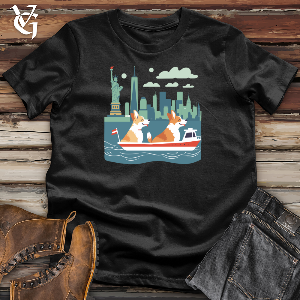 Viking Goods Corgi Harbor Adventure Softstyle Tee Black / L