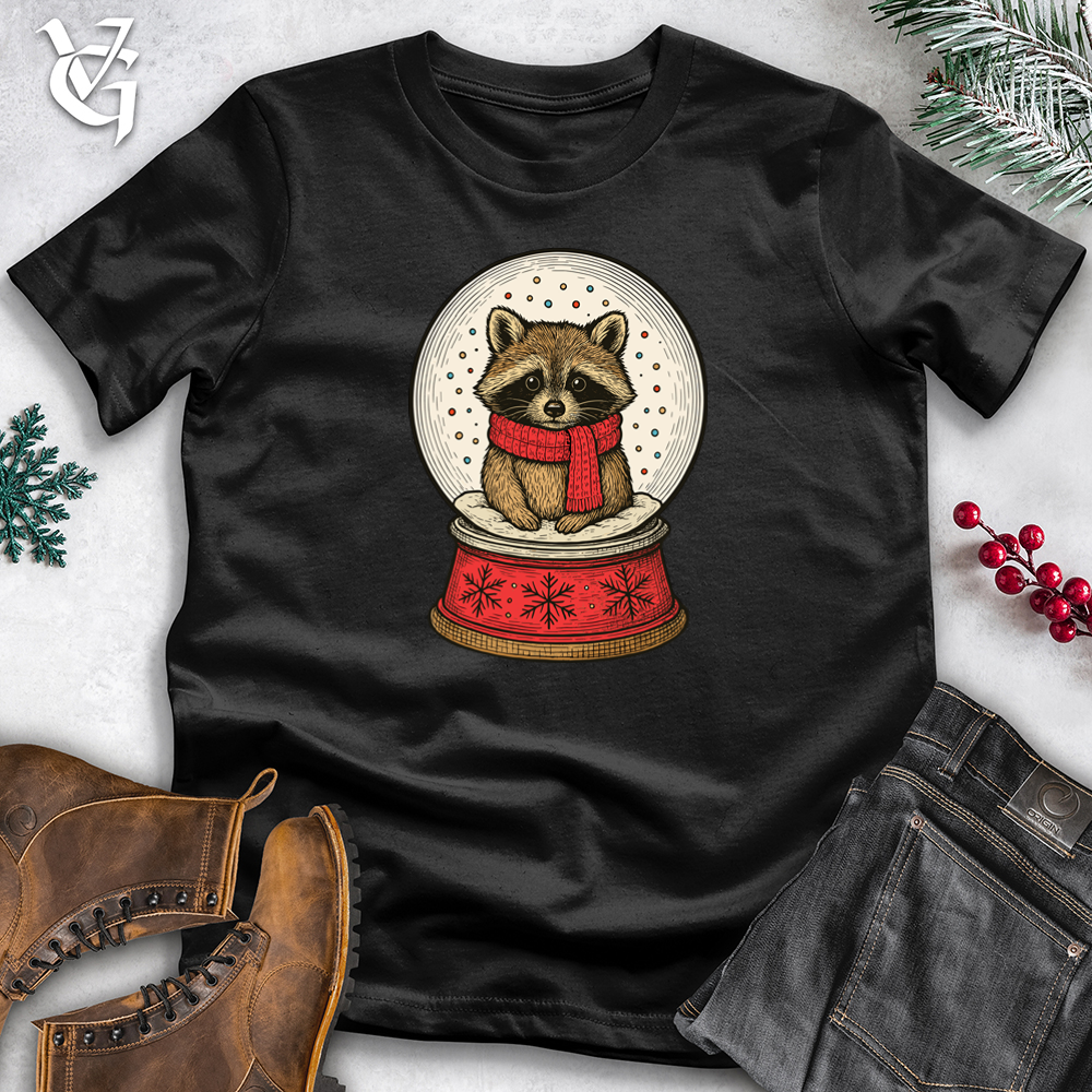 Viking Goods Cozy Raccoon in a Snowglobe Tee Black / L