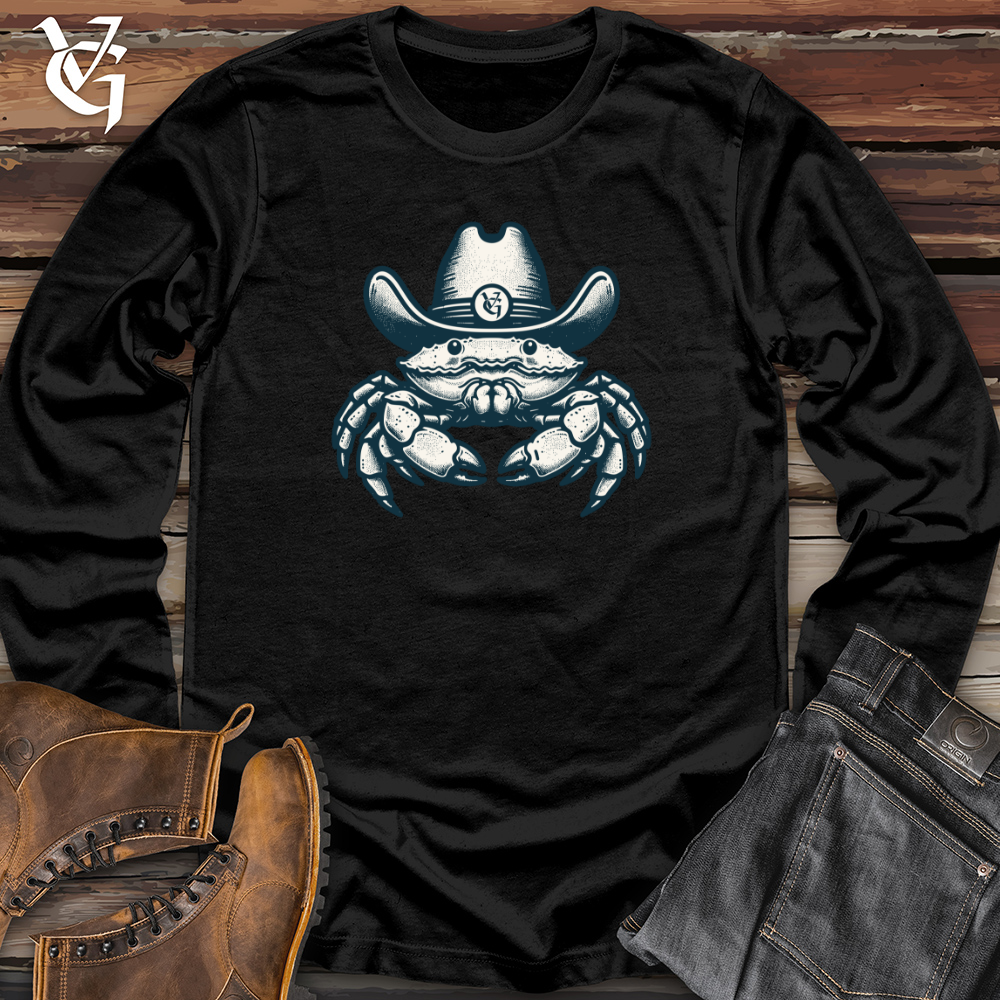 Viking Goods Crab wearing a hat Long Sleeve Cardinal / L