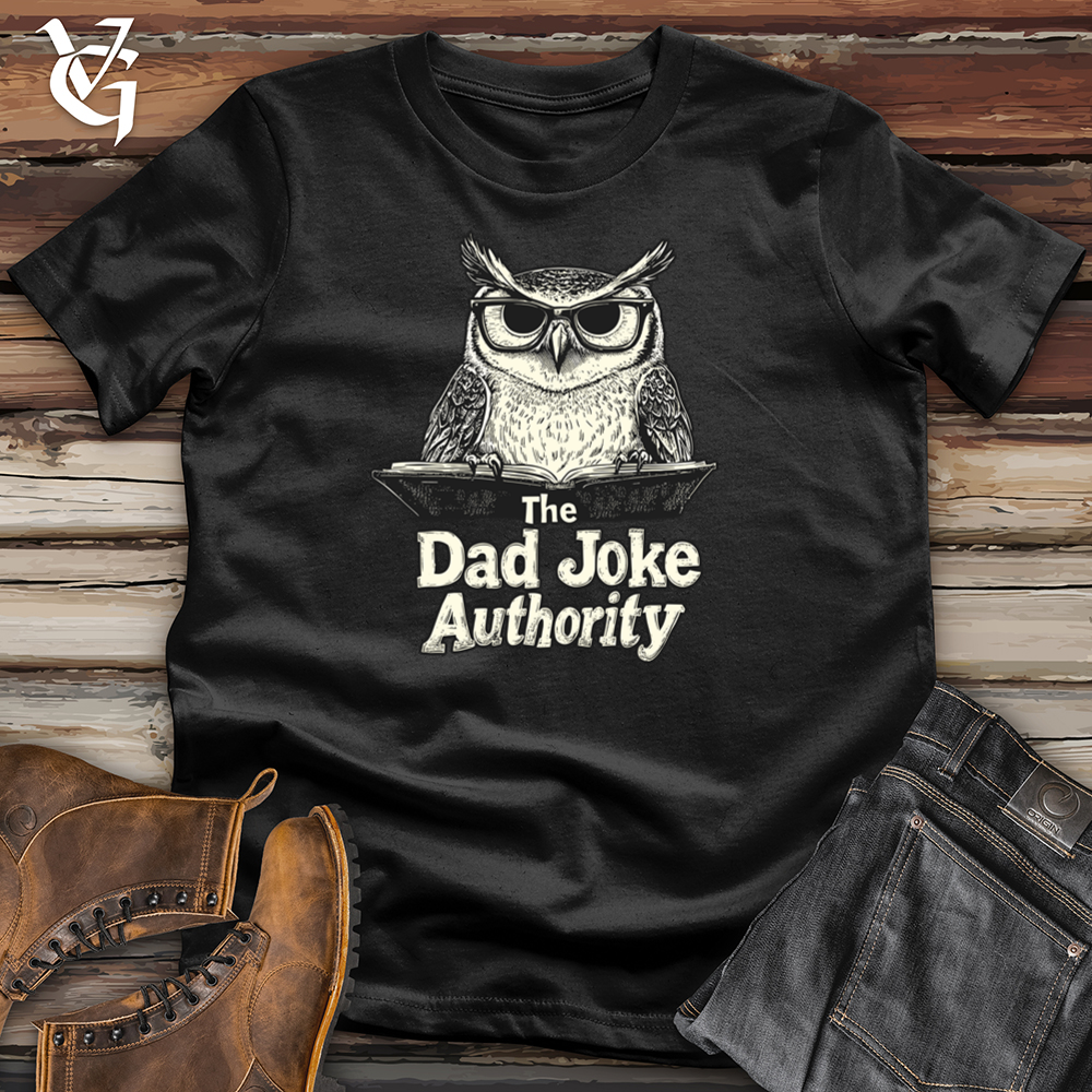 Viking Goods Dad Joke Authority Owl Softstyle Tee Black / L
